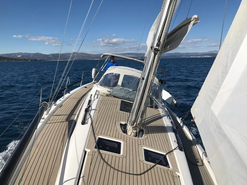 Deck of Cum Ventis, a X-Yachts X4³ sailboat at Općina Rogoznica, Croatia