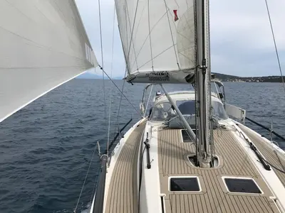 Deck of Cum Ventis, a X-Yachts X4³ sailboat at Općina Rogoznica, Croatia