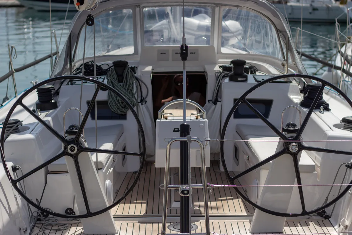 Cockpit of Cum Ventis, a X-Yachts X4³ sailboat at Općina Rogoznica, Croatia