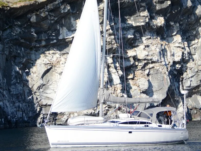 Exterior view of Klara, a Delphia 40 sailboat at Harstad, Norway