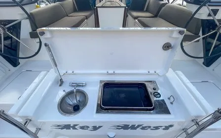 Deck of Key West, a Dufour 41 sailboat at Hyères, France