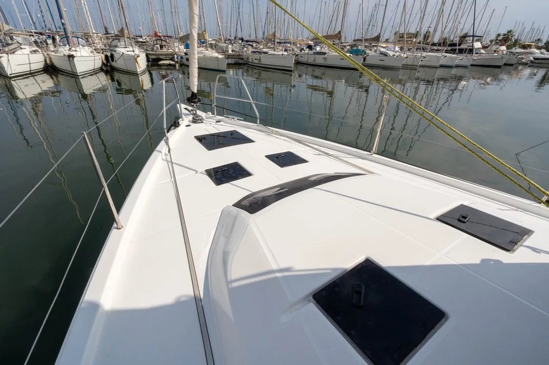 Deck of Key West, a Dufour 41 sailboat at Hyères, France