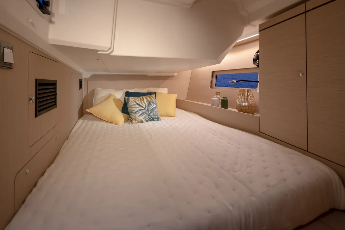 Cabin on Sunsail 46 Mon Classic, a Beneteau Oceanis 46 sailboat at Kontokali, Greece
