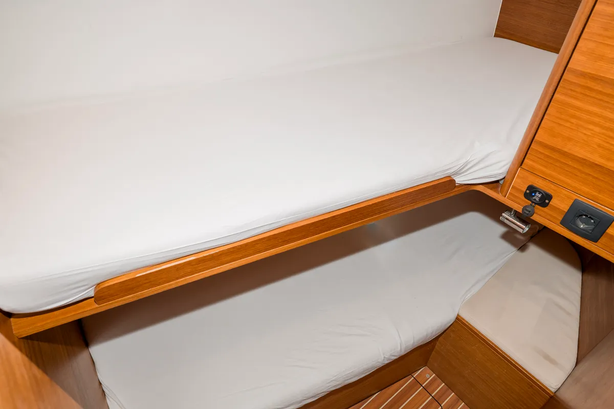 Cabin on Anastasia, a Elan Impression 45.1 sailboat at Pirovac, Croatia