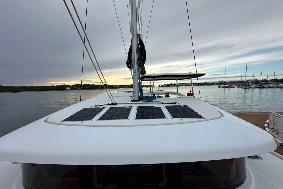 Laurencia, a Lagoon 42 catamaran at Cagliari, Italy