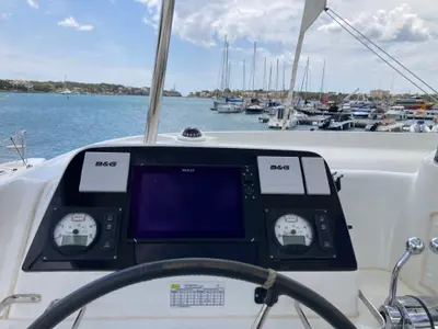 Laurencia, a Lagoon 42 catamaran at Cagliari, Italy