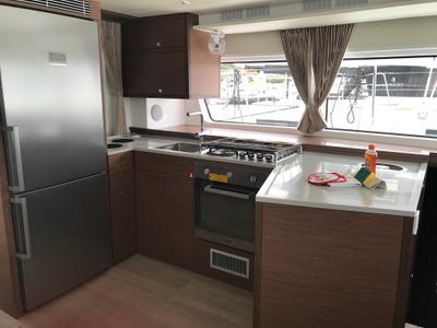 Galley of Dugongo II (MAR), a Lagoon 52 catamaran at Alameda, United States