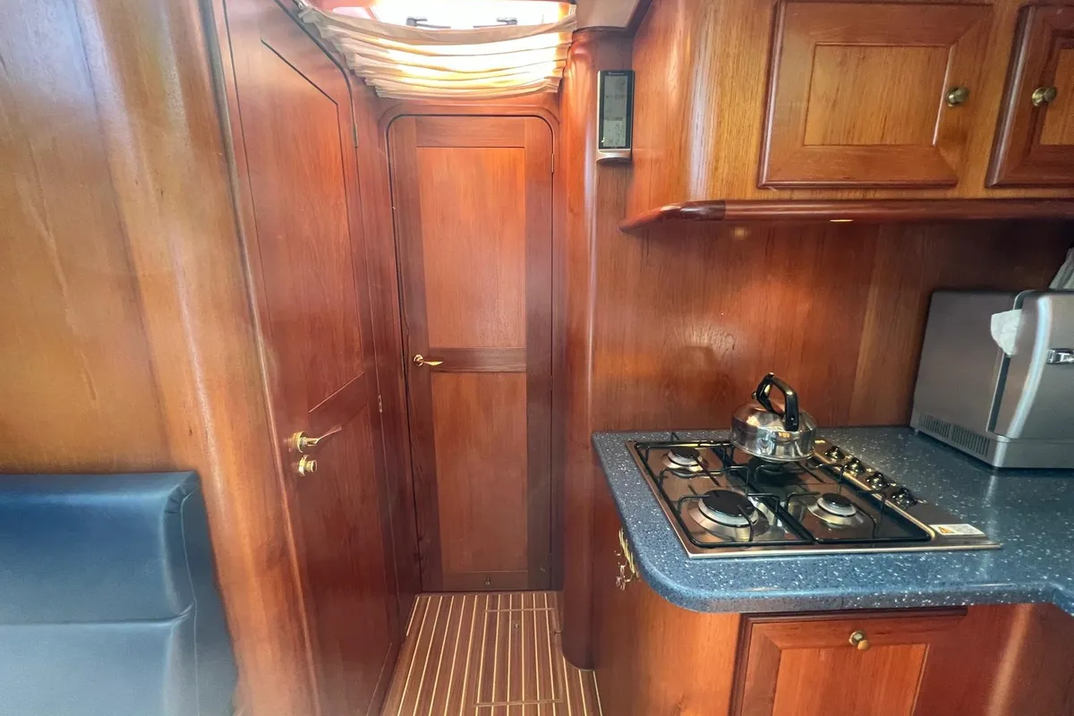 Galley of Impression, a De Drait Impression 42 motorboat at Akkrum, Netherlands