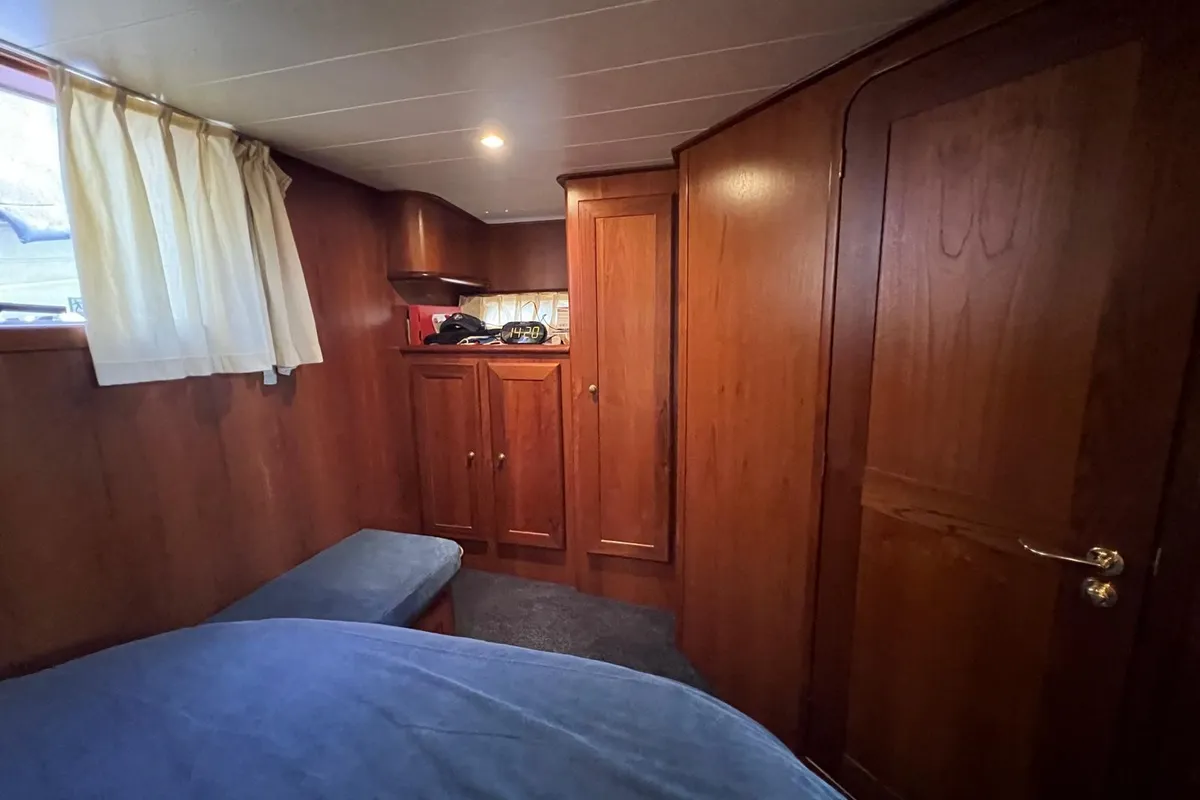 Cabin on Impression, a De Drait Impression 42 motorboat at Akkrum, Netherlands