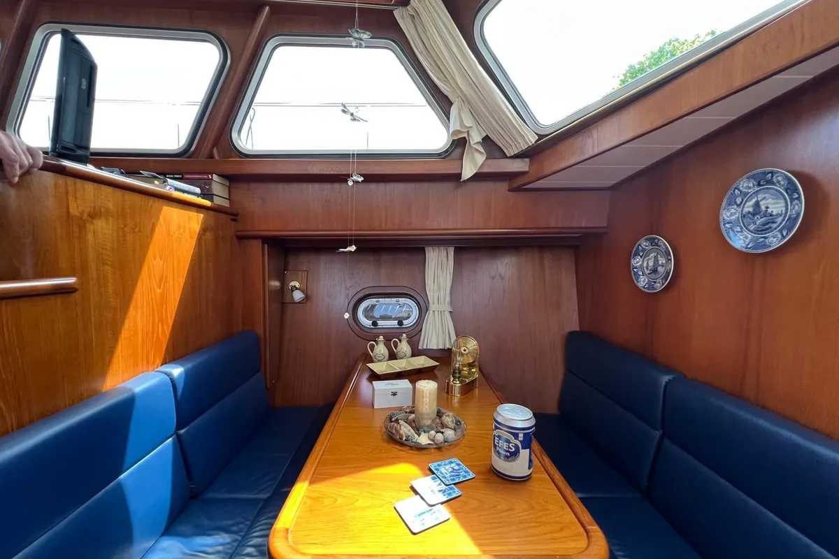 Salon of Impression, a De Drait Impression 42 motorboat at Akkrum, Netherlands