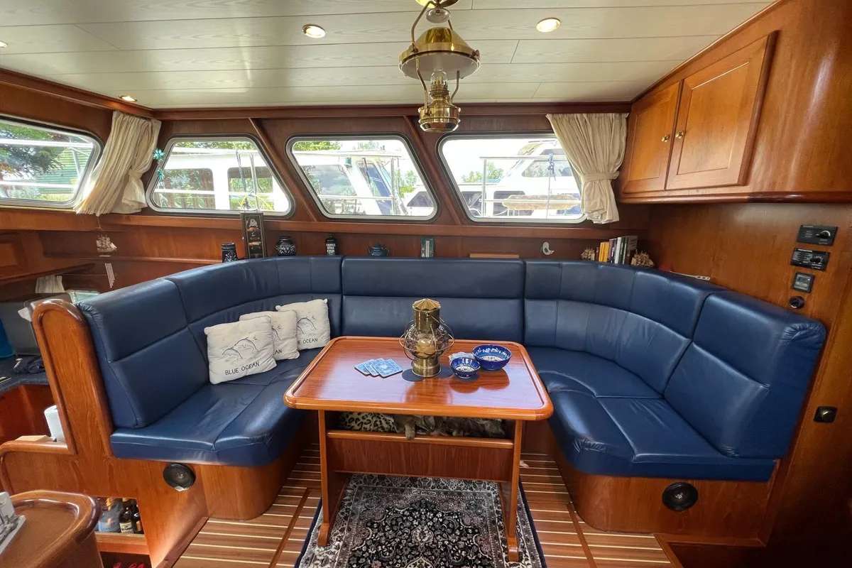 Salon of Impression, a De Drait Impression 42 motorboat at Akkrum, Netherlands