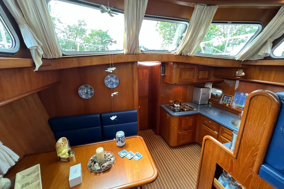 Galley of Impression, a De Drait Impression 42 motorboat at Akkrum, Netherlands