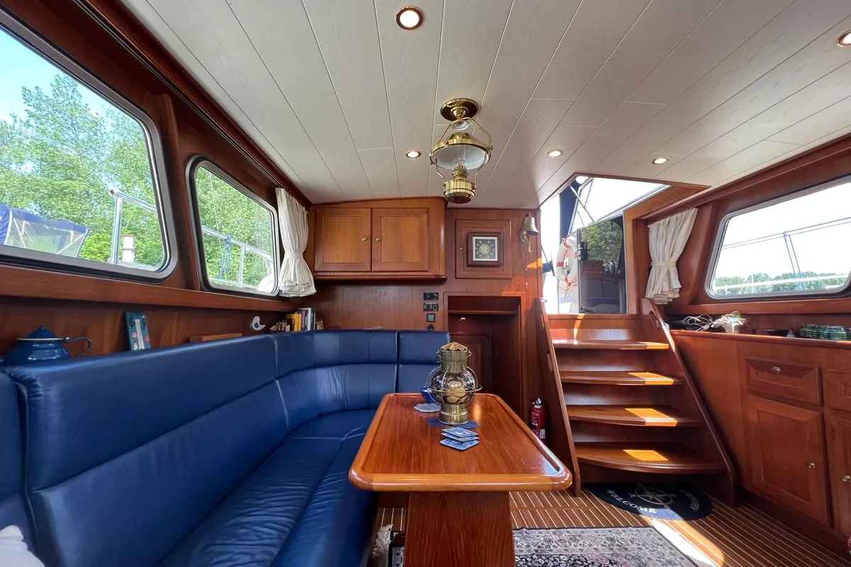 Salon of Impression, a De Drait Impression 42 motorboat at Akkrum, Netherlands