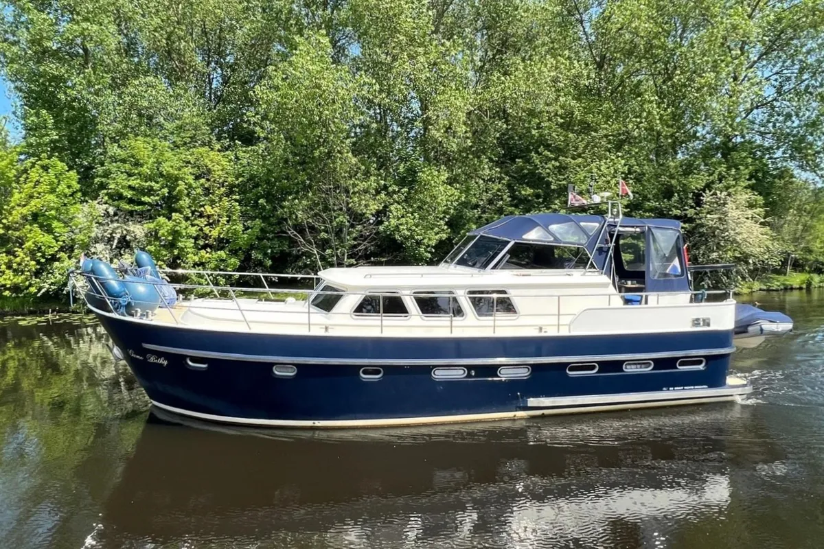 Exterior view of Impression, a De Drait Impression 42 motorboat at Akkrum, Netherlands