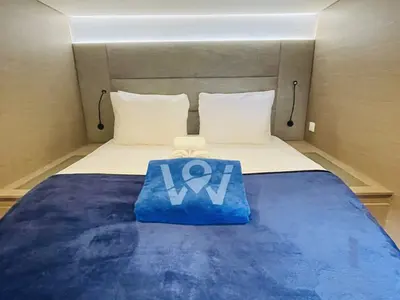 Cabin on Hoylah, a Fountaine Pajot Aura 51 catamaran at Road Town, British Virgin Islands