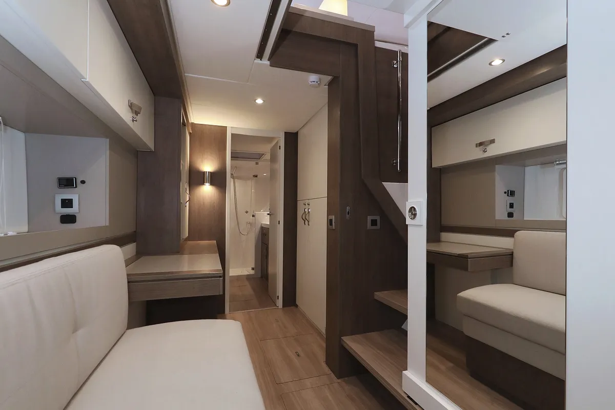 Salon of Apollo, a Bali 4.4 catamaran at Općina Rogoznica, Croatia