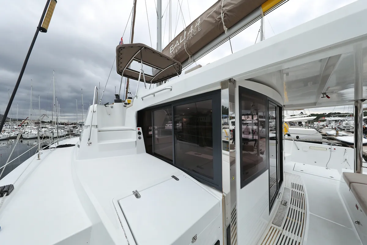 Deck of Apollo, a Bali 4.4 catamaran at Općina Rogoznica, Croatia