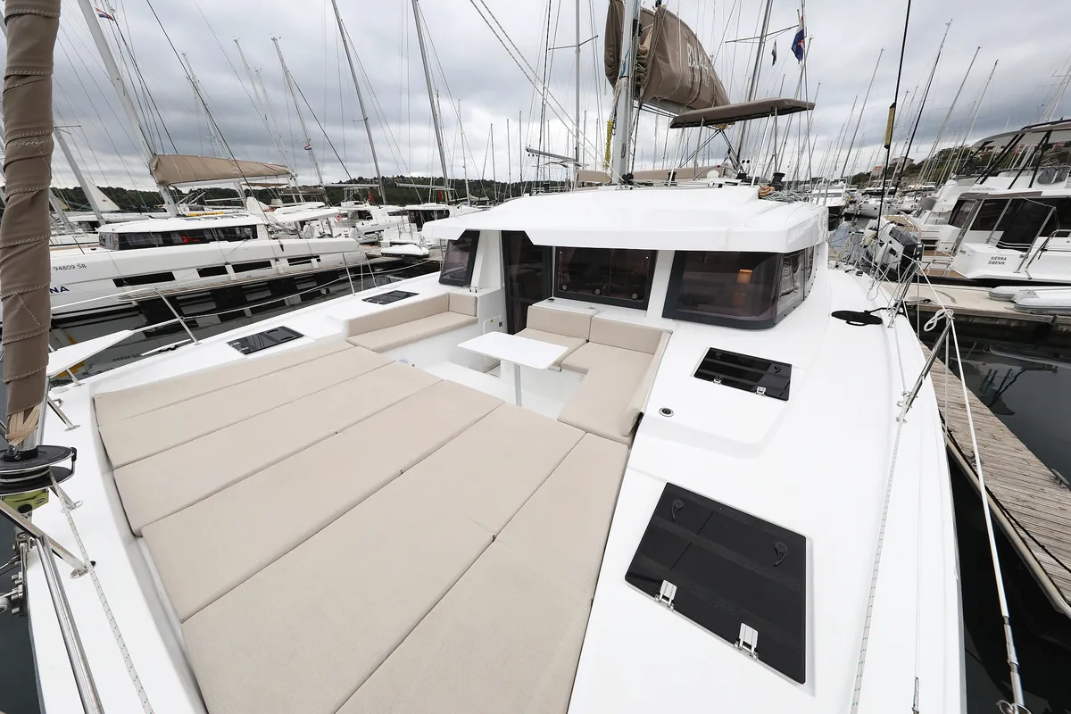 Salon of Apollo, a Bali 4.4 catamaran at Općina Rogoznica, Croatia