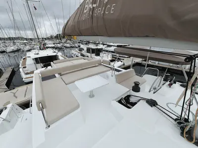 Salon of Apollo, a Bali 4.4 catamaran at Općina Rogoznica, Croatia