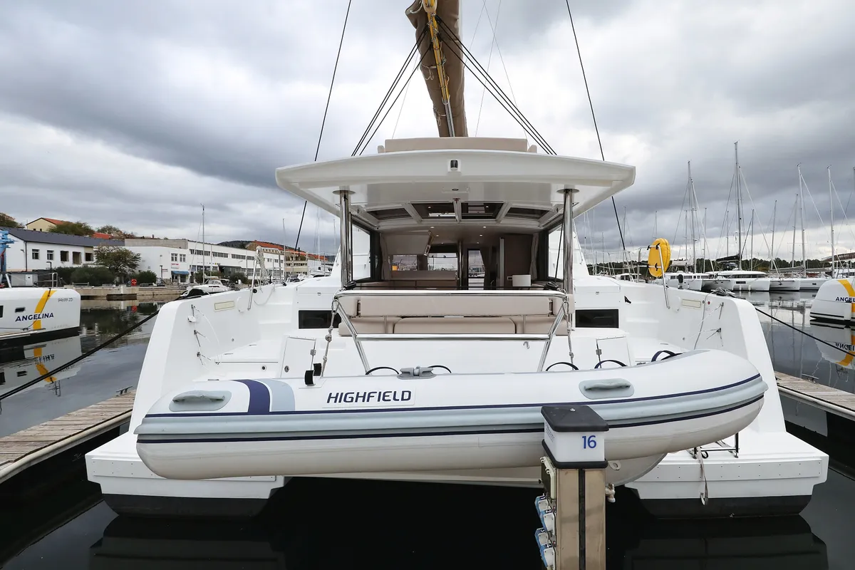 Exterior view of Apollo, a Bali 4.4 catamaran at Općina Rogoznica, Croatia