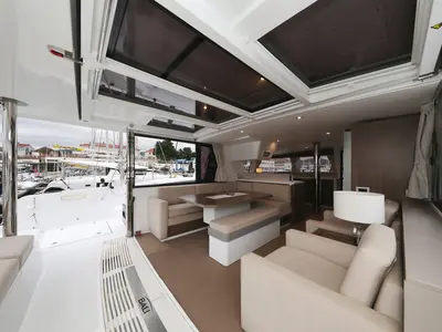 Galley of Apollo, a Bali 4.4 catamaran at Općina Rogoznica, Croatia