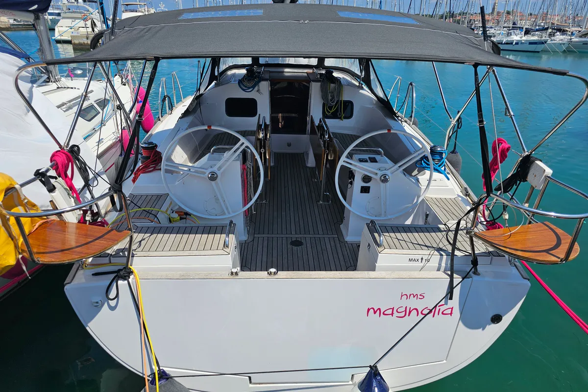 HMS Magnolia, a Elan Impression 45.1 sailboat at Izola, Slovenia
