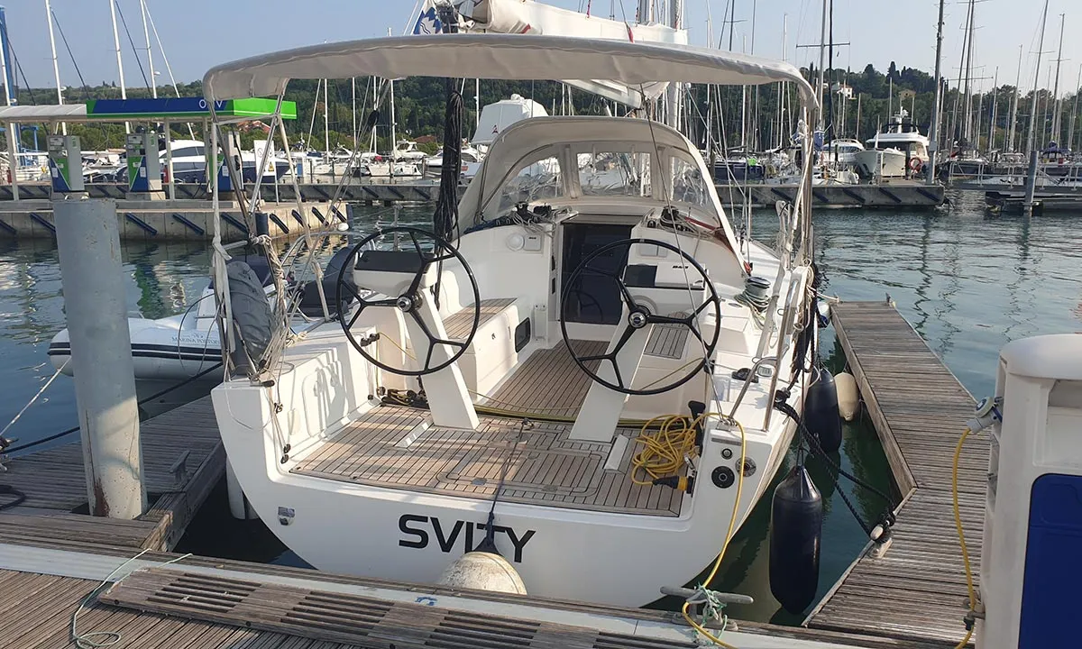 Cockpit of Svity, a AD Boats Salona 33 sailboat at Portorož / Portorose, Slovenia