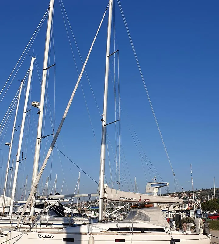 Exterior view of Svity, a AD Boats Salona 33 sailboat at Portorož / Portorose, Slovenia