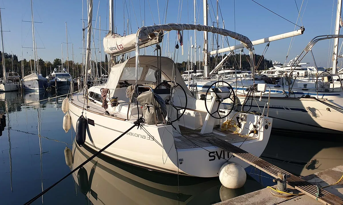 Exterior view of Svity, a AD Boats Salona 33 sailboat at Portorož / Portorose, Slovenia