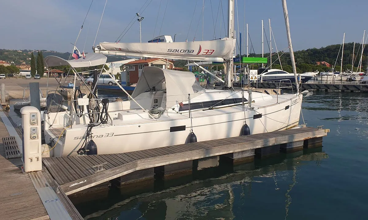 Exterior view of Svity, a AD Boats Salona 33 sailboat at Portorož / Portorose, Slovenia