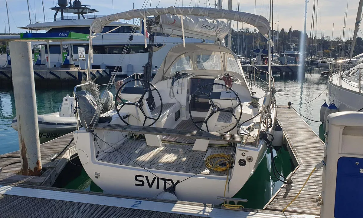 Cockpit of Svity, a AD Boats Salona 33 sailboat at Portorož / Portorose, Slovenia