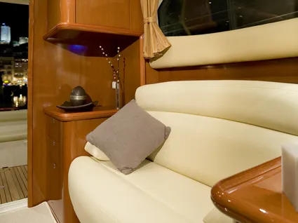 Salon of Silver Fish, a Prestige 36 motorboat at Panaji, India