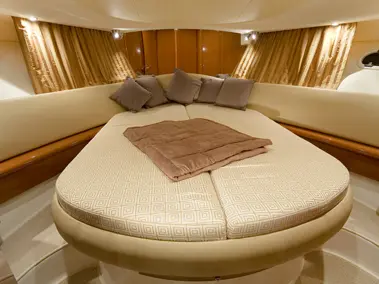 Cabin on Silver Fish, a Prestige 36 motorboat at Panaji, India