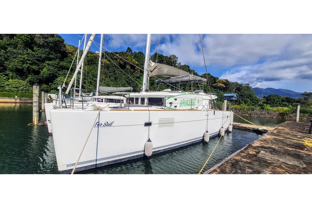Exterior view of ArMarg, a Lagoon 450 Fly catamaran at Baan Salak Phet, Thailand