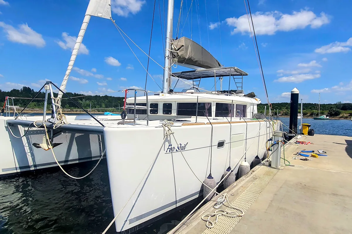 Exterior view of ArMarg, a Lagoon 450 Fly catamaran at Baan Salak Phet, Thailand