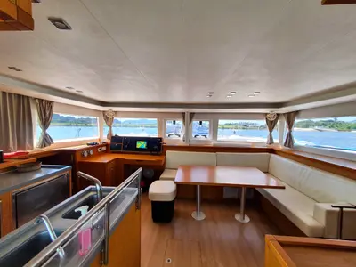 Salon of ArMarg, a Lagoon 450 Fly catamaran at Baan Salak Phet, Thailand
