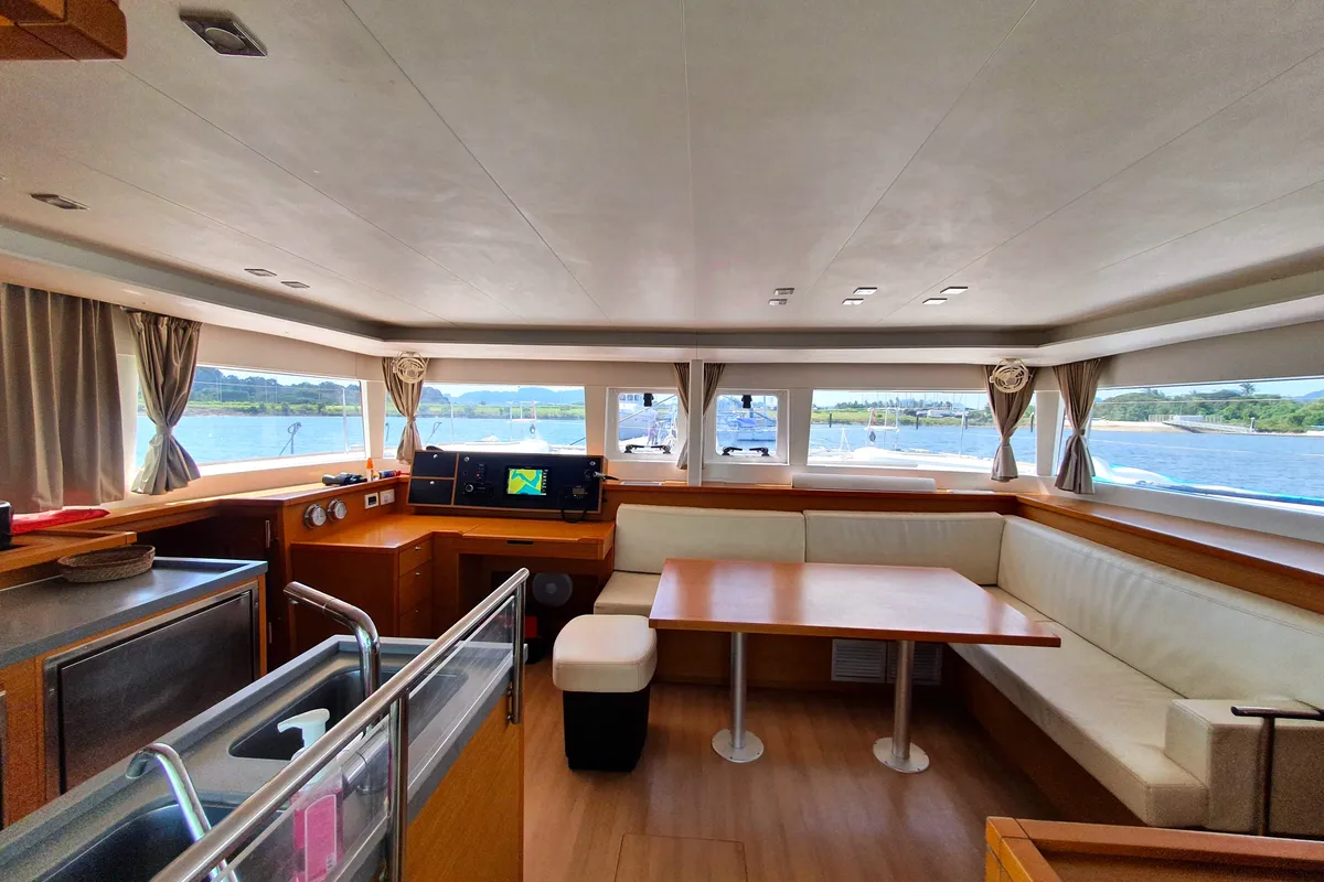 Salon of ArMarg, a Lagoon 450 Fly catamaran at Baan Salak Phet, Thailand