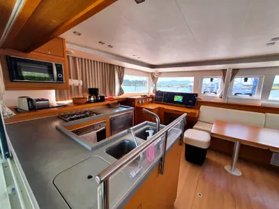 Galley of ArMarg, a Lagoon 450 Fly catamaran at Baan Salak Phet, Thailand