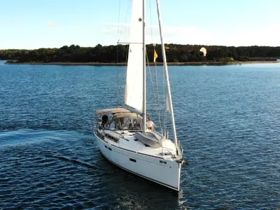 Salon of Perla, a Jeanneau Sun Odyssey 479 sailboat at Punat, Croatia