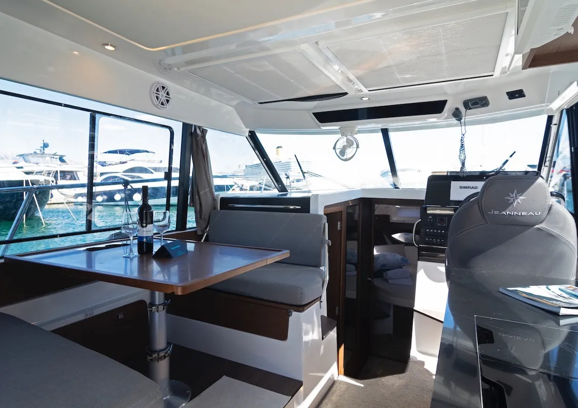 Salon of Renatus, a Jeanneau Merry Fisher 1095 motorboat at Zadar, Croatia