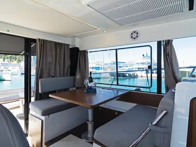 Salon of Renatus, a Jeanneau Merry Fisher 1095 motorboat at Zadar, Croatia