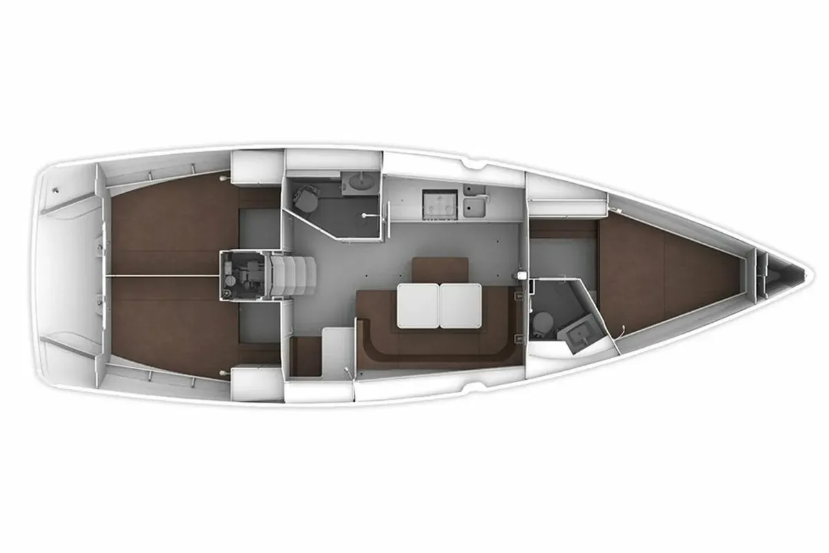 Floor plan of Ioli, a Bavaria 41 Cruiser sailboat at Municipal Unit of Lefkada, Greece