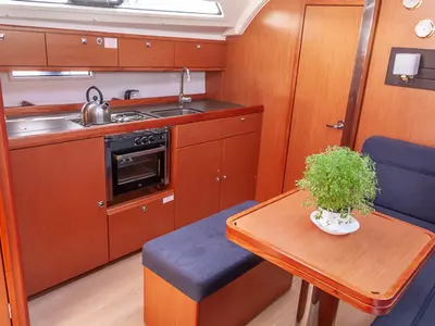 Galley of Ioli, a Bavaria 41 Cruiser sailboat at Municipal Unit of Lefkada, Greece