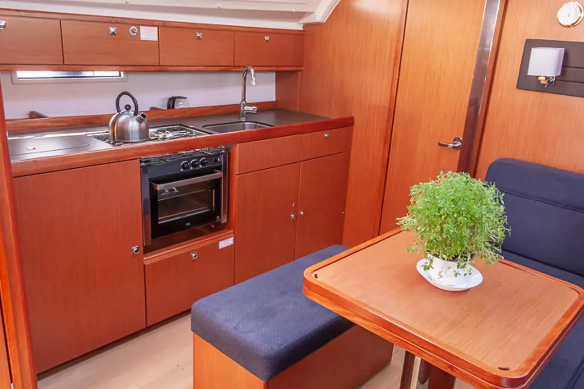 Galley of Ioli, a Bavaria 41 Cruiser sailboat at Municipal Unit of Lefkada, Greece