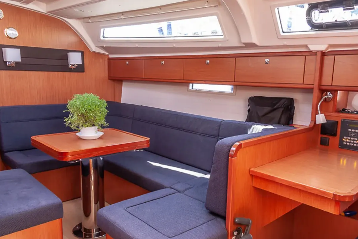 Salon of Ioli, a Bavaria 41 Cruiser sailboat at Municipal Unit of Lefkada, Greece