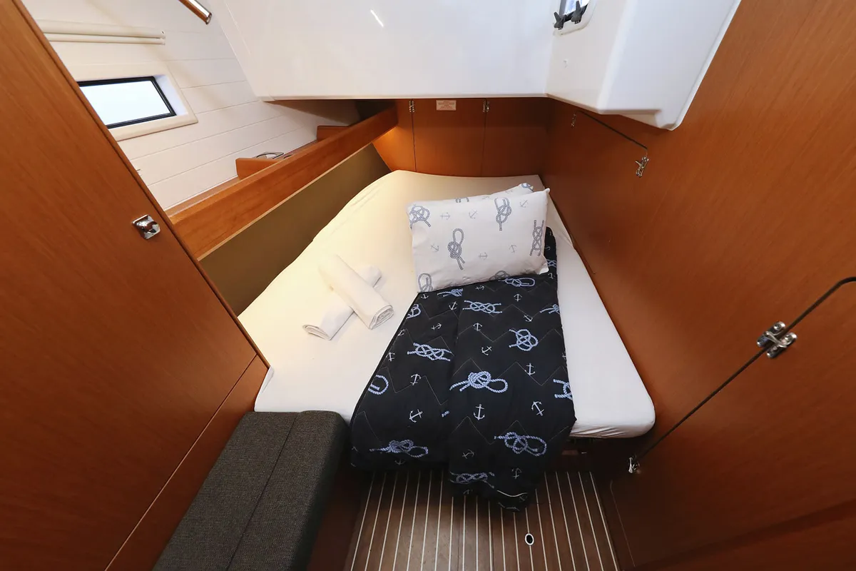 Cabin on Bella III, a Bavaria Cruiser 46 sailboat at Grad Biograd na Moru, Croatia
