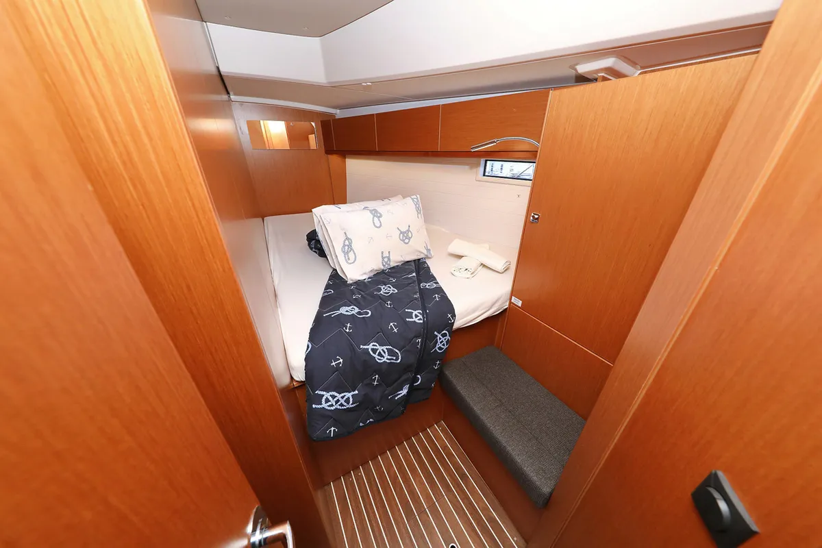 Cabin on Bella III, a Bavaria Cruiser 46 sailboat at Grad Biograd na Moru, Croatia