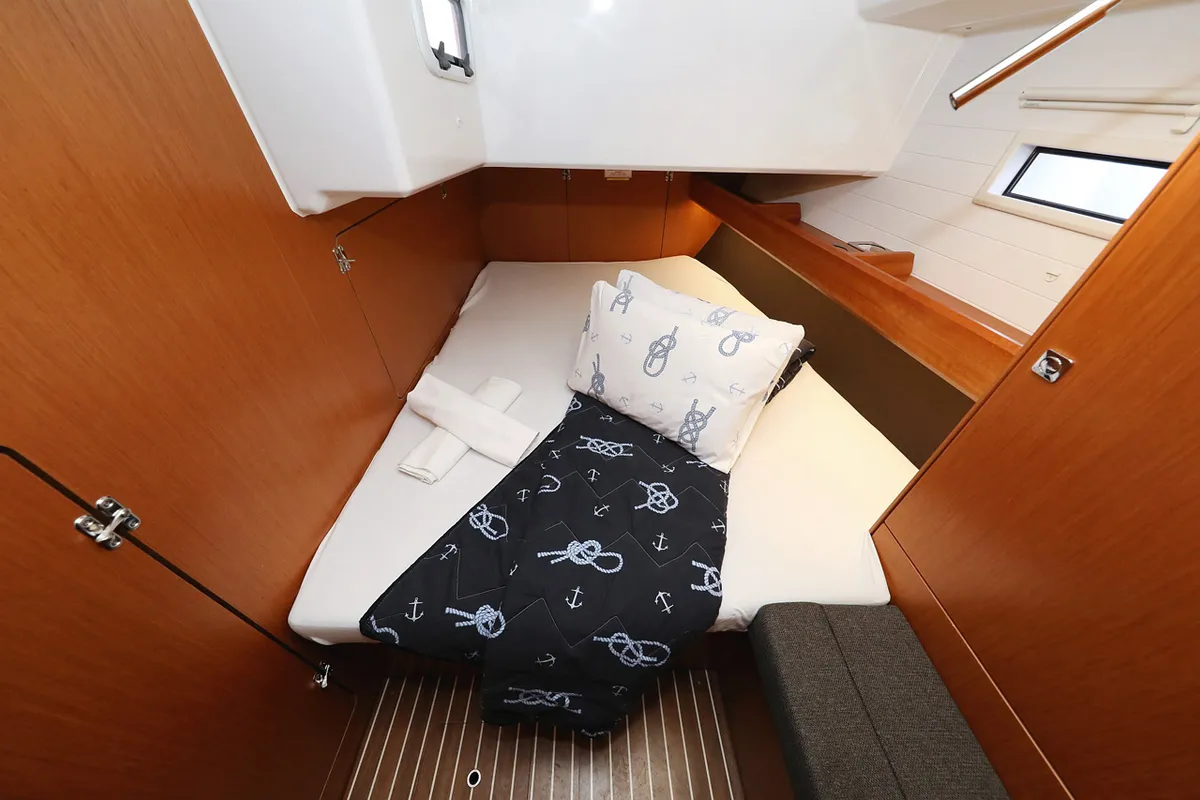 Cabin on Bella III, a Bavaria Cruiser 46 sailboat at Grad Biograd na Moru, Croatia