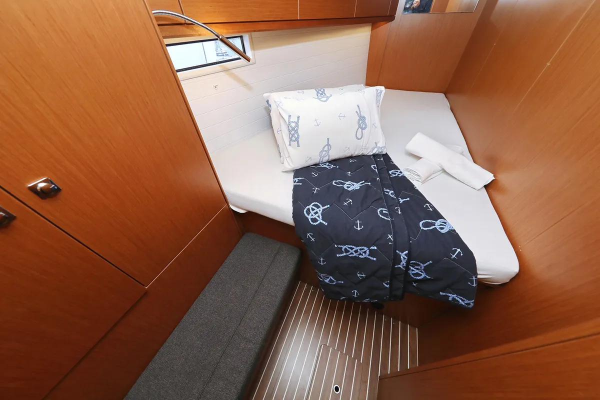 Cabin on Bella III, a Bavaria Cruiser 46 sailboat at Grad Biograd na Moru, Croatia