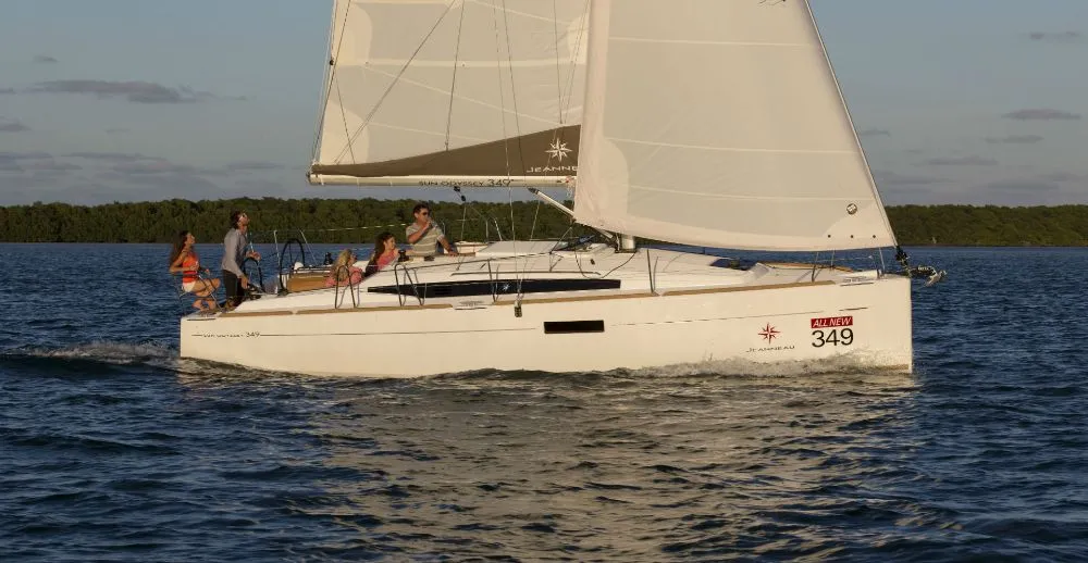 Mia, a Jeanneau Sun Odyssey 349 sailboat at Punat, Croatia
